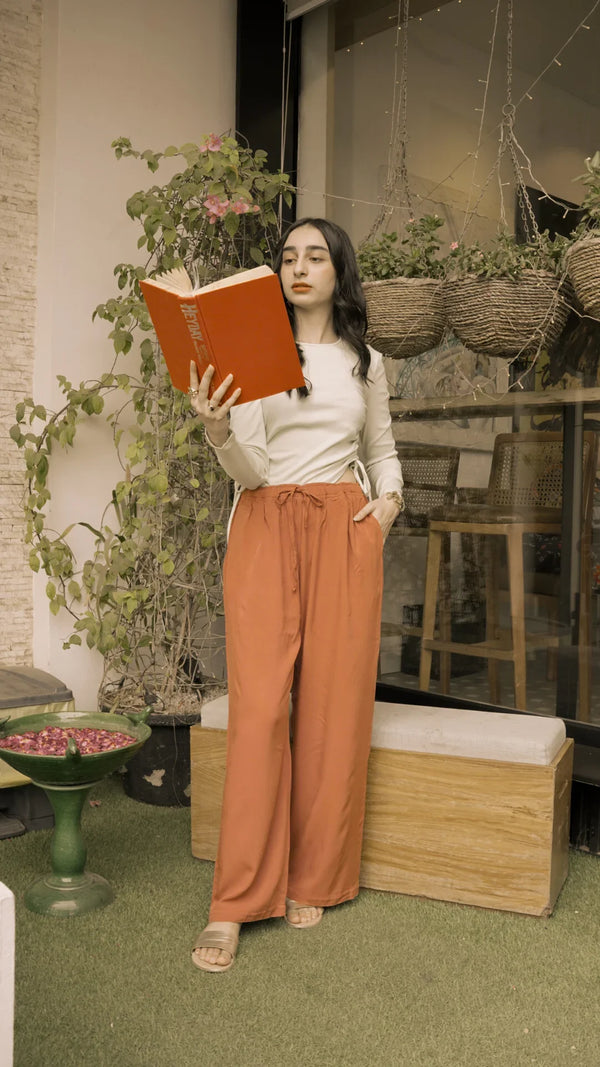 Straight Semi Wide Leg Linen Trousers